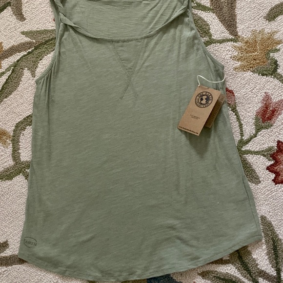 Earth Collection cottonGreen sleeveless top Sz M/L - Picture 3 of 9